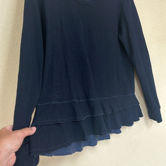 Anthropologie Sundry womans Navy Blue Crewneck Sweatshirt Sweater Size 2 M - Picture 4 of 4